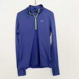 Nike Running Top Womens Size Medium Racer Blue 1/4 Zip Dri Fit Athletic Pullover